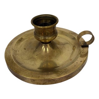 Vintage Brass Finger Loop Candlestick Holder For Sale