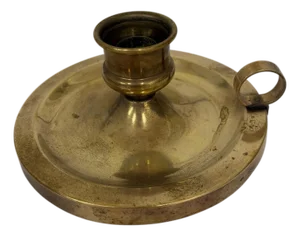Vintage Brass Finger Loop Candlestick Holder