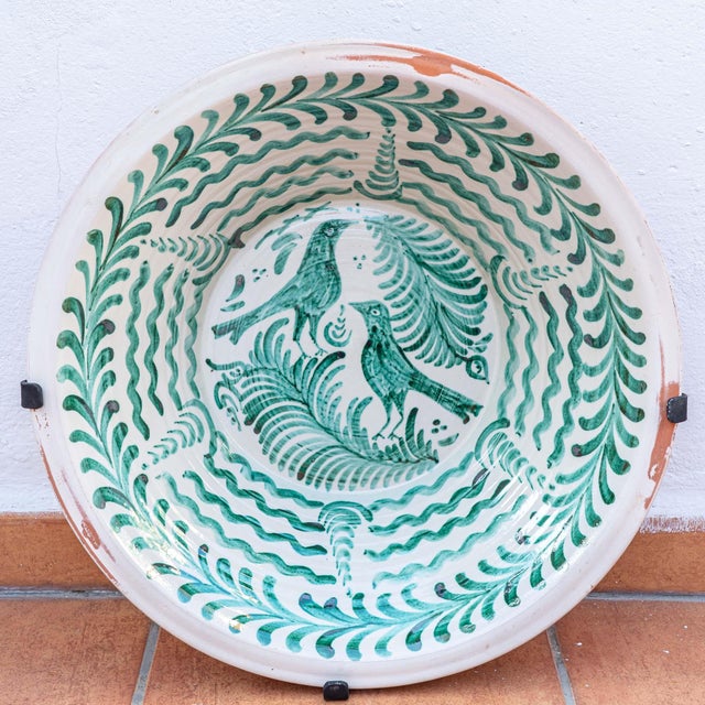Large Spanish Revival Ceramic Lebrillo Bowl from Fajalauza, Granada, 2010s For Sale - Image 12 of 13