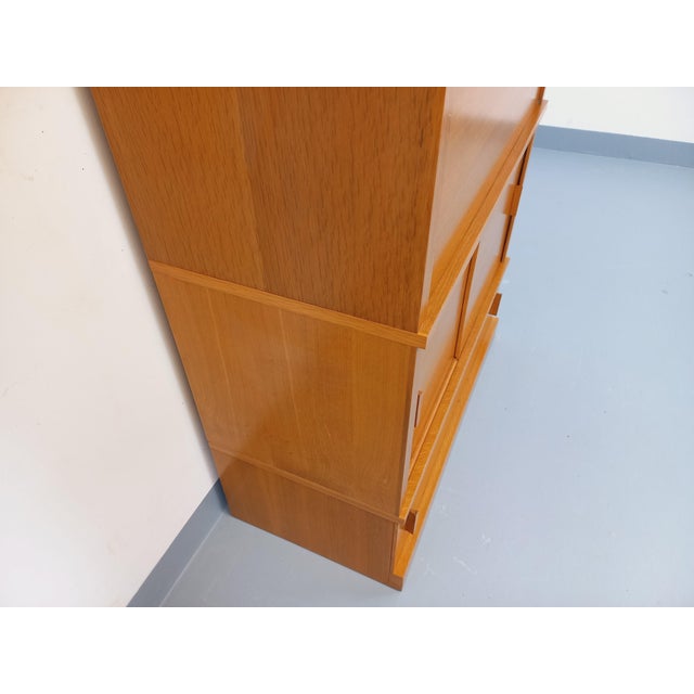 Vintage Oak Bookshelf with Secretary, 1960s For Sale - Image 12 of 17