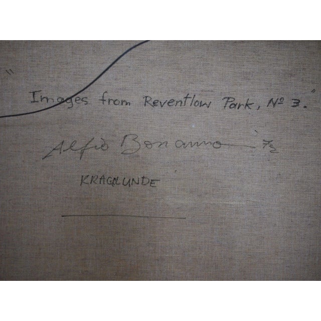 1970s Original Alfio Bonanno Surrealist Abstract Mid-Century Modern Expressionist Oil on Canvas Painting For Sale - Image 5 of 7