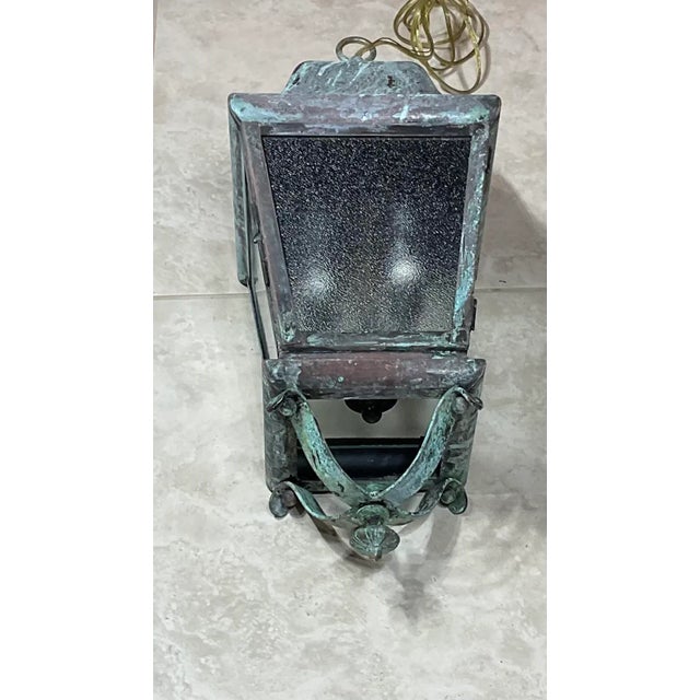 Single Handcrafted Quality Solid Brass Hanging Lantern For Sale - Image 4 of 10