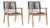 Hi Teak Oslo Teak Outdoor Stacking Armchair 2pc For Sale
