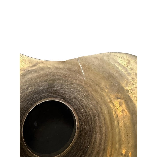 Vintage Middle Eastern Brass Pitcher – Large Hand‑Hammered For Sale - Image 6 of 8