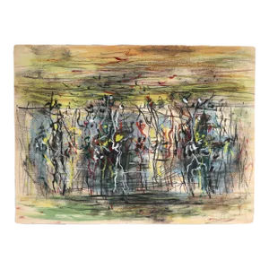 Original Abstract Painting by Noted Artist Irving George Lehman
