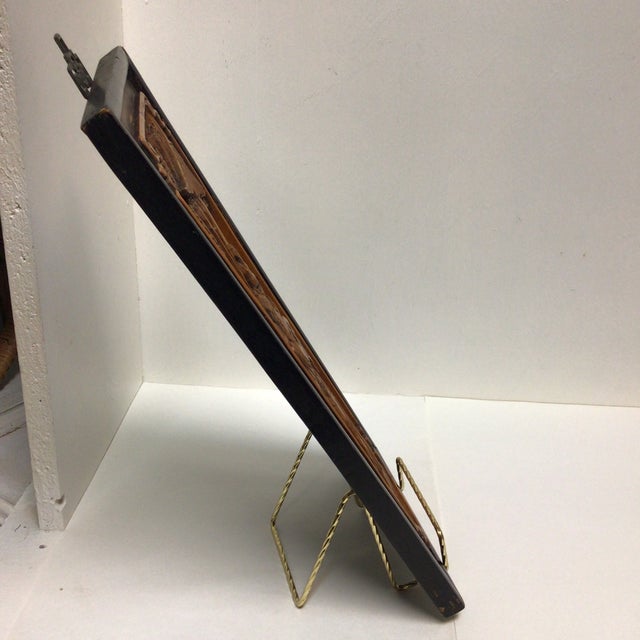 1950s Vintage Asian Framed Carved Panel For Sale - Image 5 of 12