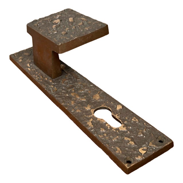 Mid-Century Modern Brutalist Copper Door Handle from KS, Germany, 1960s For Sale