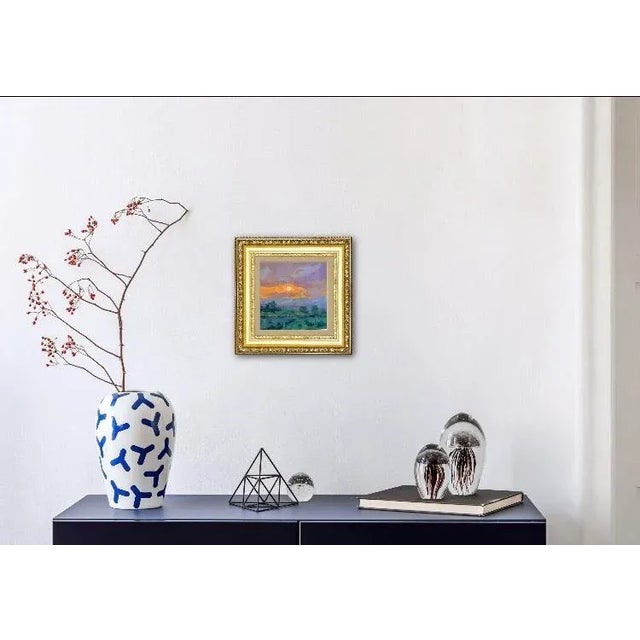 Abstract Contemporary Sunset Oil Painting For Sale - Image 3 of 6