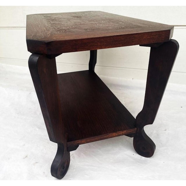 Art Deco Style Side Table in Natural Oak, 1950s For Sale - Image 6 of 18