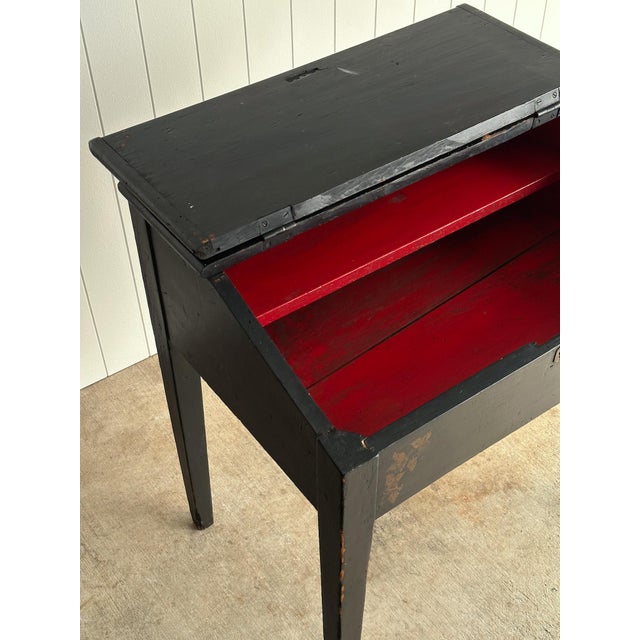 Antique Early American Painted Slant-Front Desk For Sale - Image 4 of 17