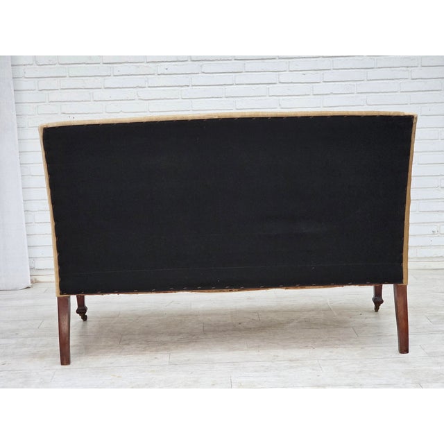 Danish Ash Wood Two-Seater Sofa with Velour Upholstery, 1930s For Sale - Image 12 of 18