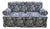 Baker Furniture Blue & White Print Loveseat - Blue & White For Sale