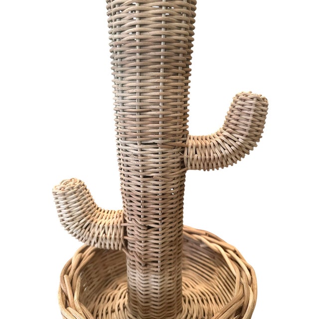 Vintage Hand-Woven Wicker / Rattan Potted Cactus Sculpture, Circa 1970 in the Manner of Mario Lopez Torres For Sale In Dallas - Image 6 of 7