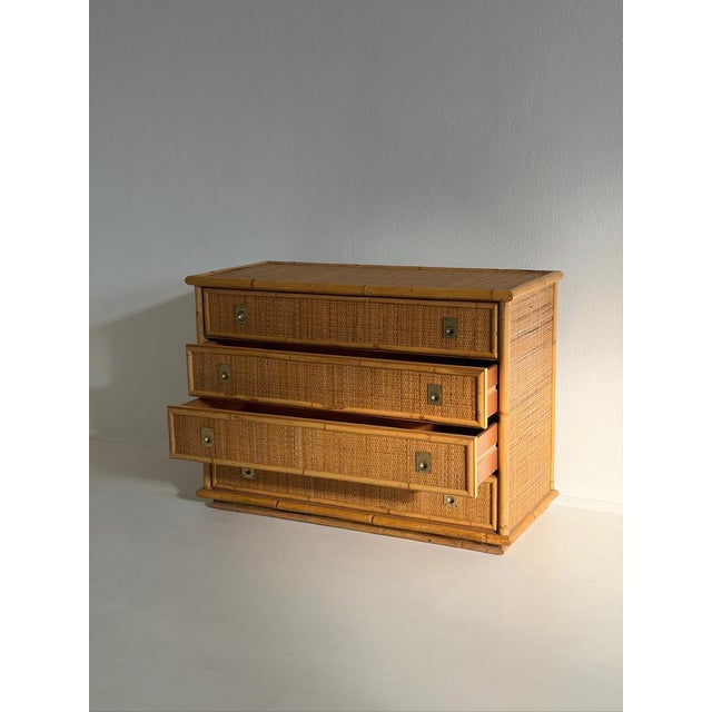 Wood Vintage Rattan Chest of Drawers from Dal Vera, 1970s For Sale - Image 7 of 14