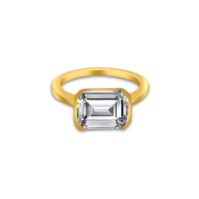 Natural Aquamarine Ring 6.5 14k Yellow Gold 2.94 TCW Certified For Sale - Image 12 of 13