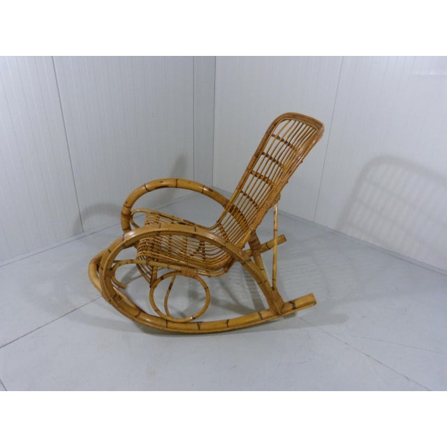 Very lovely comfortable rattan rocking chair by Rohé Noordwolde, Netherlands. 1960’s. In good very condition....