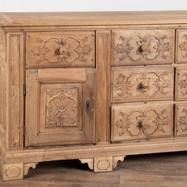 Brown 19th Century French Bleached Oak Sideboard Buffet With 14 Drawers For Sale - Image 8 of 18