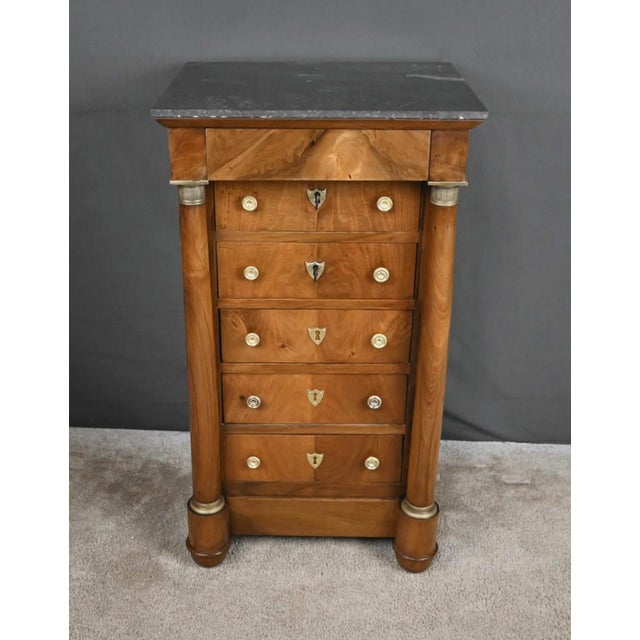 Late 19th Century Empire Walnut Living Room Cabinet For Sale - Image 5 of 18
