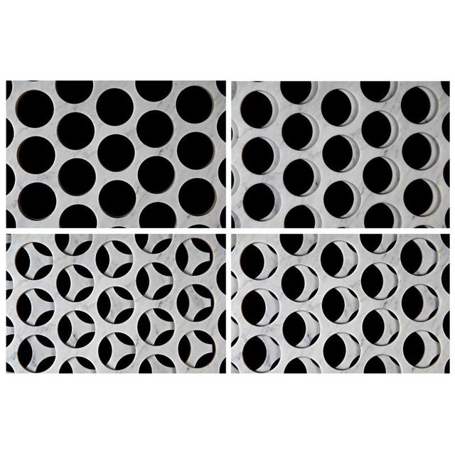 Large Screen in White Carrara Marble and Brushed Brass by Bufalini Marmi For Sale - Image 4 of 9