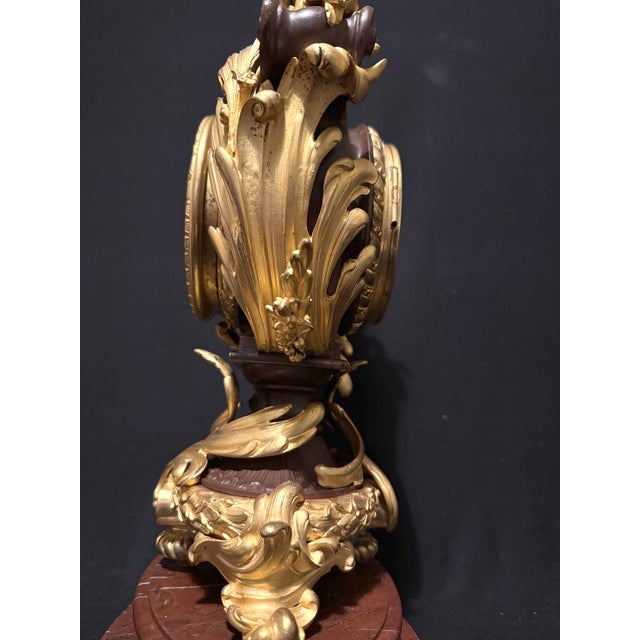 19th Century 1840 French Louis XVI Bronze Marble Lyre Clock - 1 Pc For Sale - Image 5 of 18
