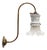 German Holophane Glass Brass and Enamel Converted Gas Wall Lamp, 1900s For Sale