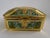 Hollywood Regency Gilt Metal Jewelry Casket With Turquoise Enamel Panels & Velvet Interior For Sale - Image 4 of 11