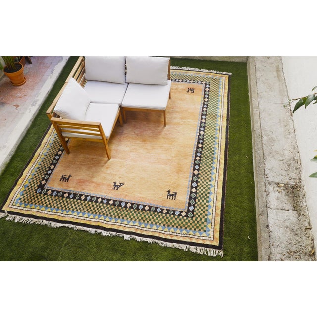 Textile Large Gabbeh Rug in Hand Knotted Wool, 1990s For Sale - Image 7 of 11