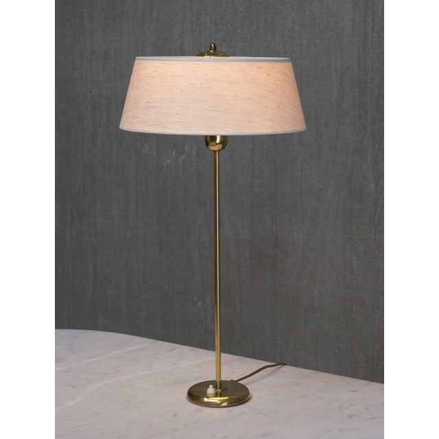 Tall Brass Table Lamps by Harald Notini for Böhlmarks, Sweden, 1950s, Set of 2 For Sale - Image 12 of 13