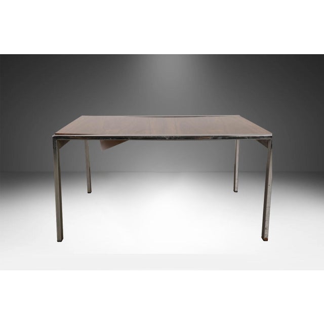 Brown Mid Century Rosewood Chrome Square Milo Baughman Style Coffee Table For Sale - Image 8 of 11