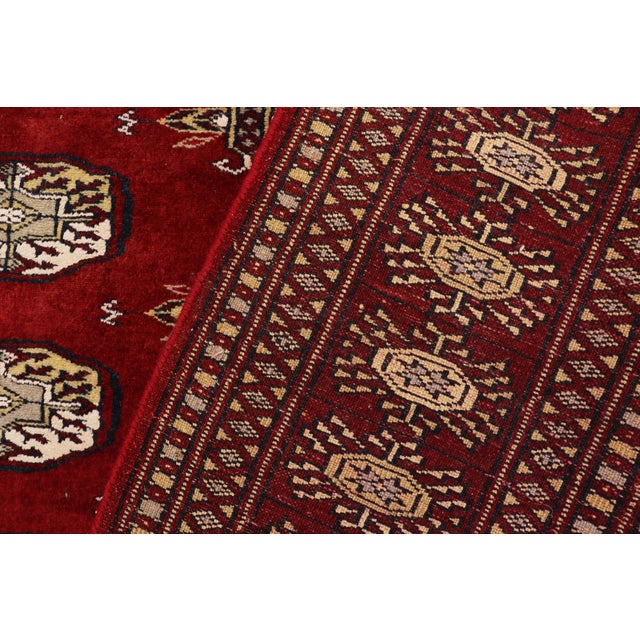 Textile Rustic Bokhara Red/Gray Hand Knotted Wool Rug For Sale - Image 7 of 9