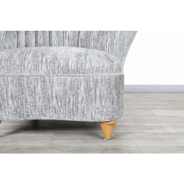 Vintage Hollywood Regency Channel Back Velvet Lounge Chairs, 1980s For Sale - Image 10 of 12