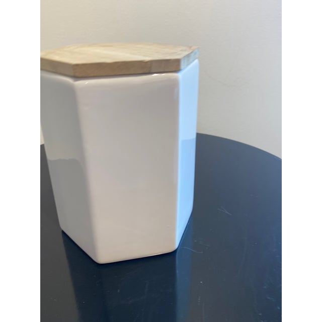 Modern Sophisticated & Modern Ceramic Canister For Sale - Image 3 of 6