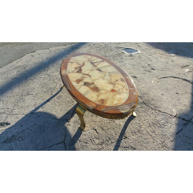 Muller's Onix コーヒーテーブル　HECHO EN MEXICO 1960 Vintage Signed Muller of Mexico Onyx Pedestal/Side