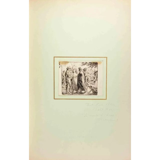 China ink drawing realized by P.E. Colin in the early years of 20th Century. Ilustration for Shakespeare's "The Winter...