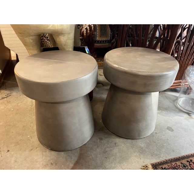Mid-Century Modern 1970s Pair of Concrete Champagne Tables For Sale - Image 3 of 4