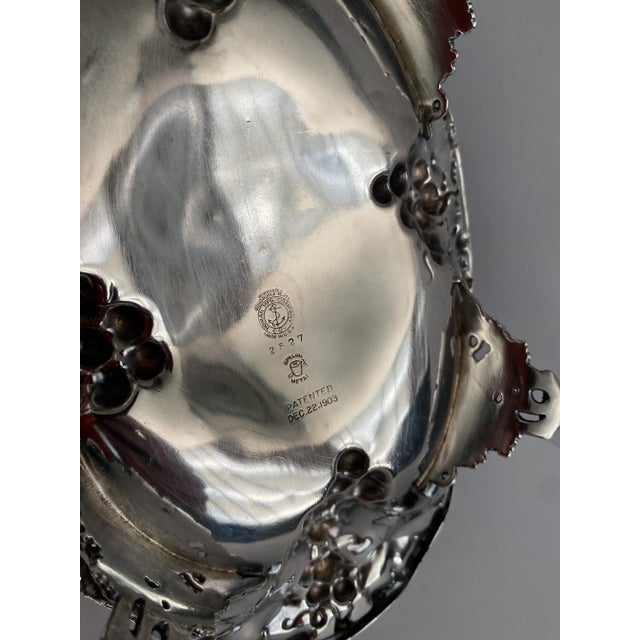 Antique Silverplate Grape Vine and Leaf Basket For Sale - Image 12 of 13