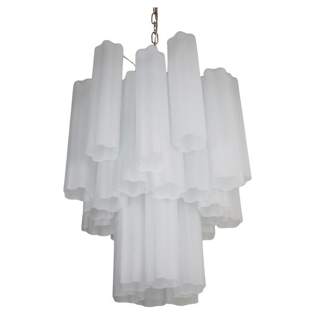 Albaster Murano Glass Chandelier, 1990 For Sale - Image 3 of 13