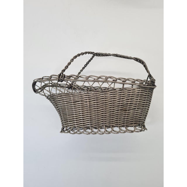 Metal Vintage French Style Metal Wine Baskets or Bottle Holders, 1970s, Set of 2 For Sale - Image 7 of 13