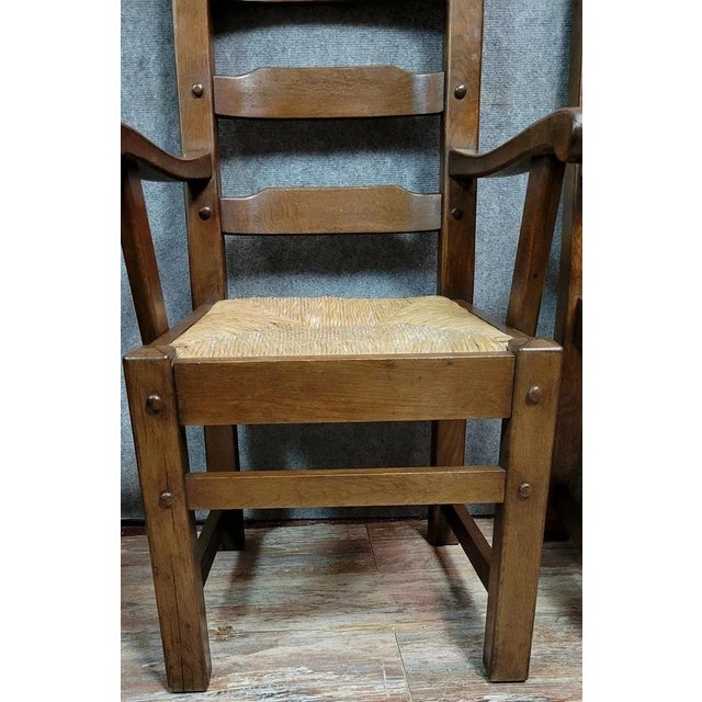 Brutalist Armchairs in Wood, 1950s, Set of 2 For Sale - Image 4 of 8