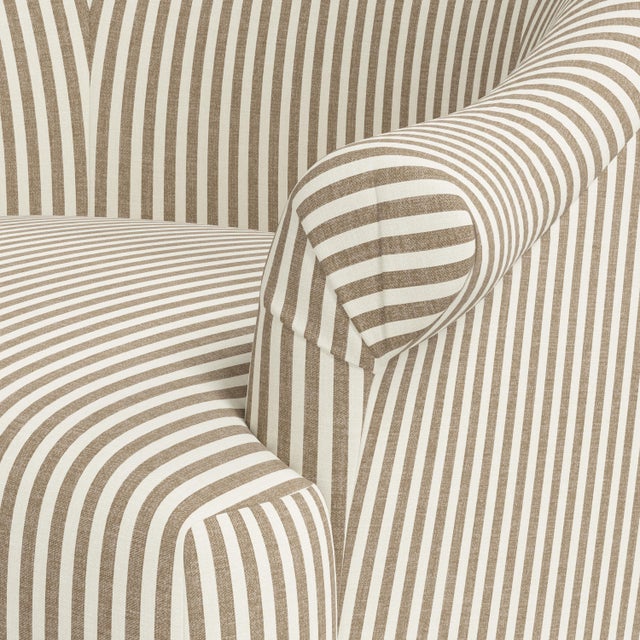 Textile Stoffer Home x Cloth & Company Marie Swivel Chair in Jane Stripe Burlap For Sale - Image 7 of 7