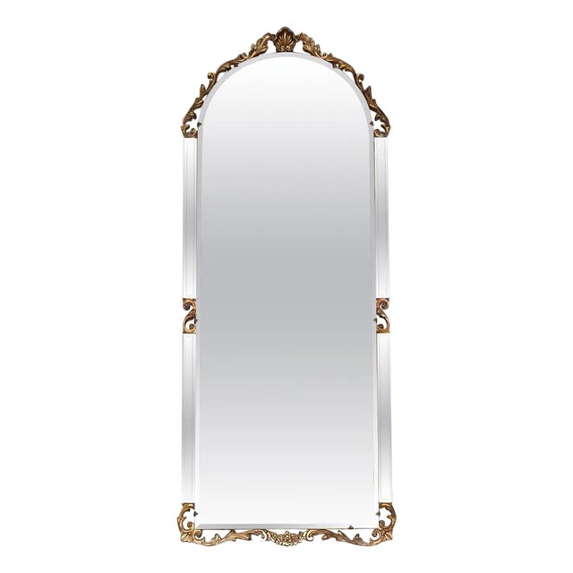 Vintage Art Deco Style Mirror with Beveled Peach Glass Panels by Atsonea, 1960s For Sale