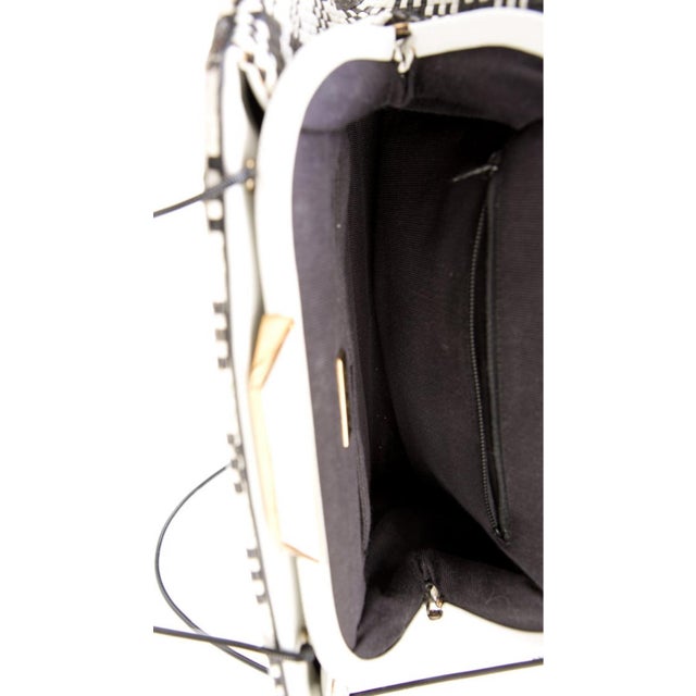 Modern 1990s Judith Leiber Pouch Leather Shoulder Clutch Day Evening Bag Checkered Vintage For Sale - Image 3 of 13