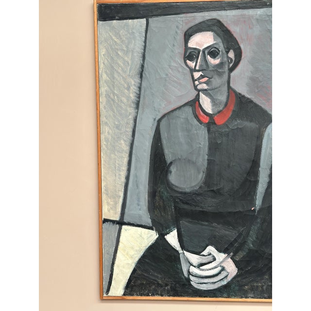 Axel Ekelund, Portrait of Mrs. S, 1950s, Oil on Canvas, Framed For Sale - Image 9 of 18
