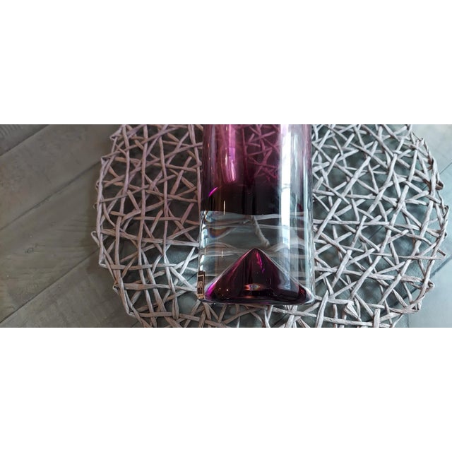 Mikasa Vintage Mikasa Modern Heavy, Cranberry Colored Crystal Vase For Sale - Image 4 of 7