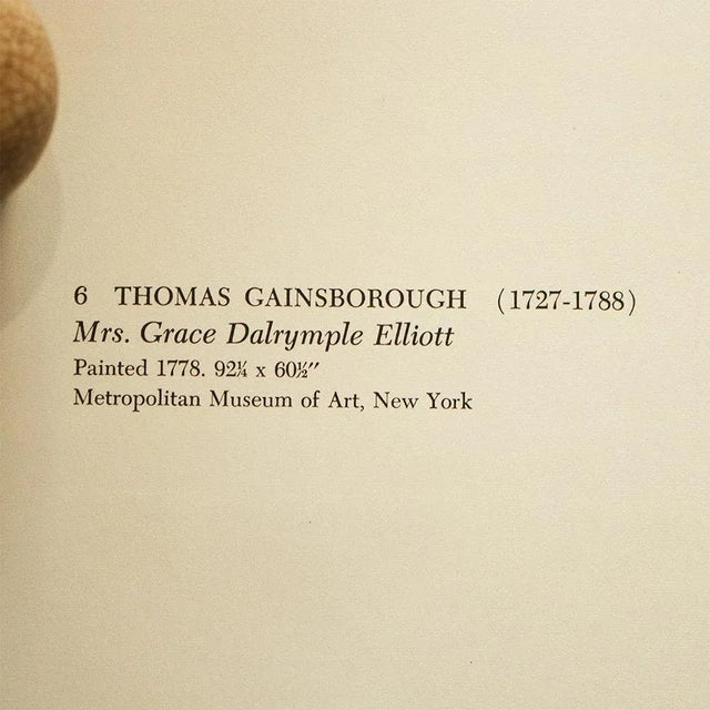 1950s 1956 After Thomas Gainsborough "Mrs. Grace Dalrymple Elliott", Vintage Full-Color Print For Sale - Image 5 of 8