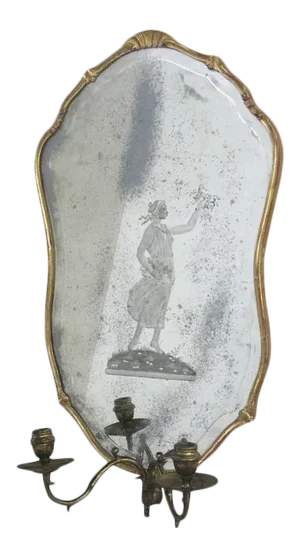 Early 20th Century Venetian Etched Glass One Arm Wall Sconce with Gilt Frame