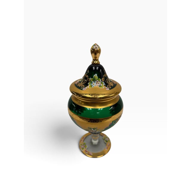 Bring the romance and opulence of Venice into your interior spaces with this jaw-dropping vintage Murano emerald green...
