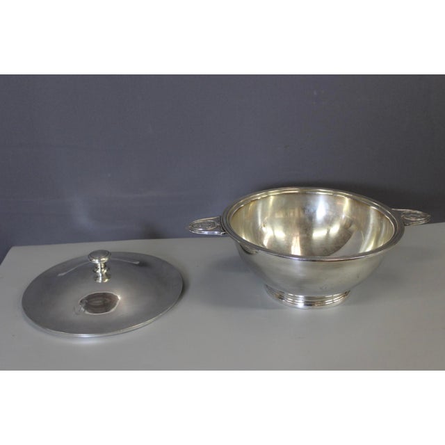 1950s Silver-Plated Metal Soup Tureen with Marine Anchor, 1950s For Sale - Image 5 of 9