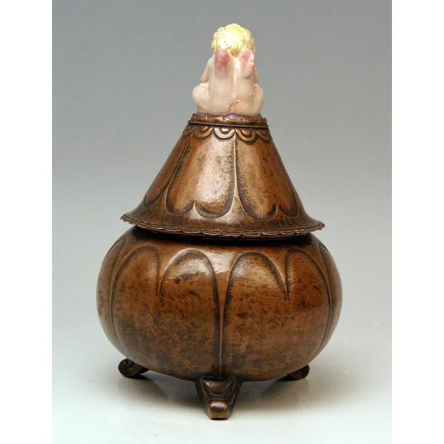 Finest as well as rare lidded box made during art nouveau period on behalf of wiener werkstaette. Related box is signed at...