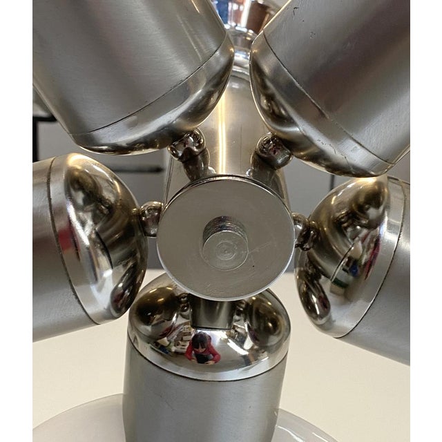 Space Age Ceiling Light in Steel and Glass, 1970s For Sale - Image 15 of 16